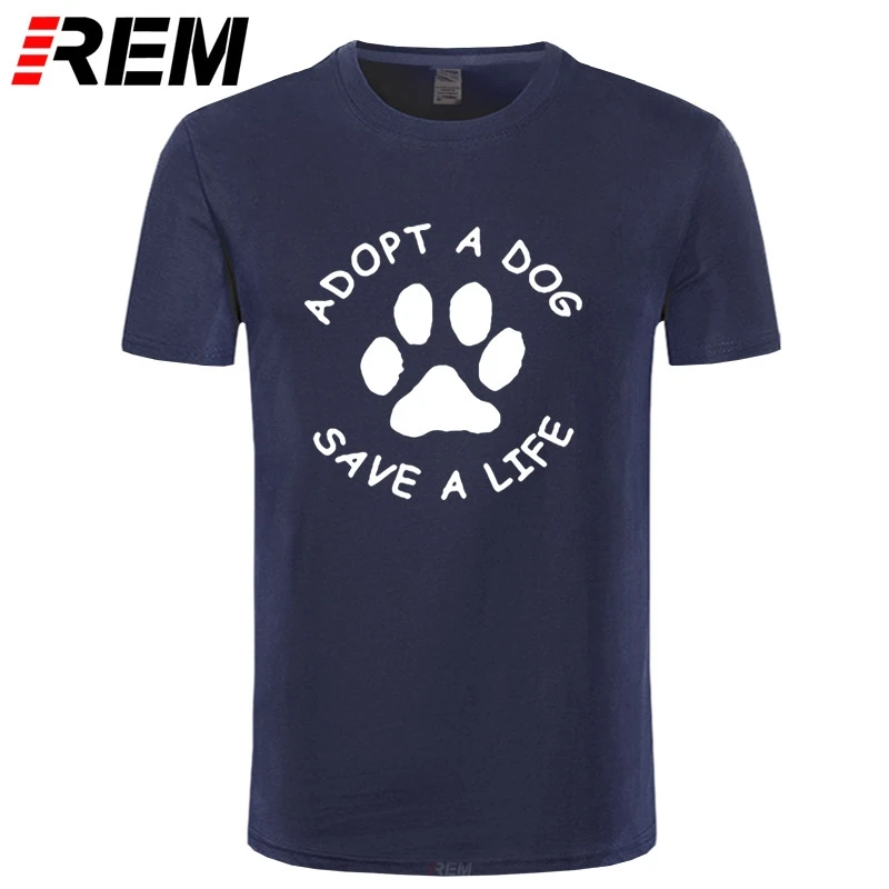 Мужская одежда бренда REM ADOPT A DOG PAW SAVE LIFE футболка с принтом животных мужская