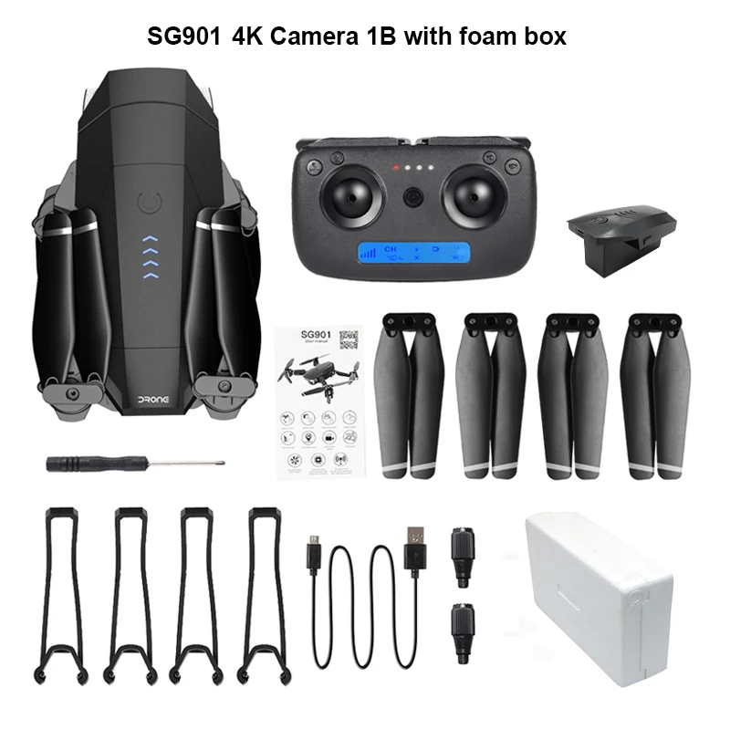 Дрон SG901 Профессиональный складной Дрон HD камера 4K1080P WiFi fpv пульт дистанционного управления 20 минут Квадрокоптер дроны игрушка SSTI-VSG - Цвет: 4K 1B FOAM