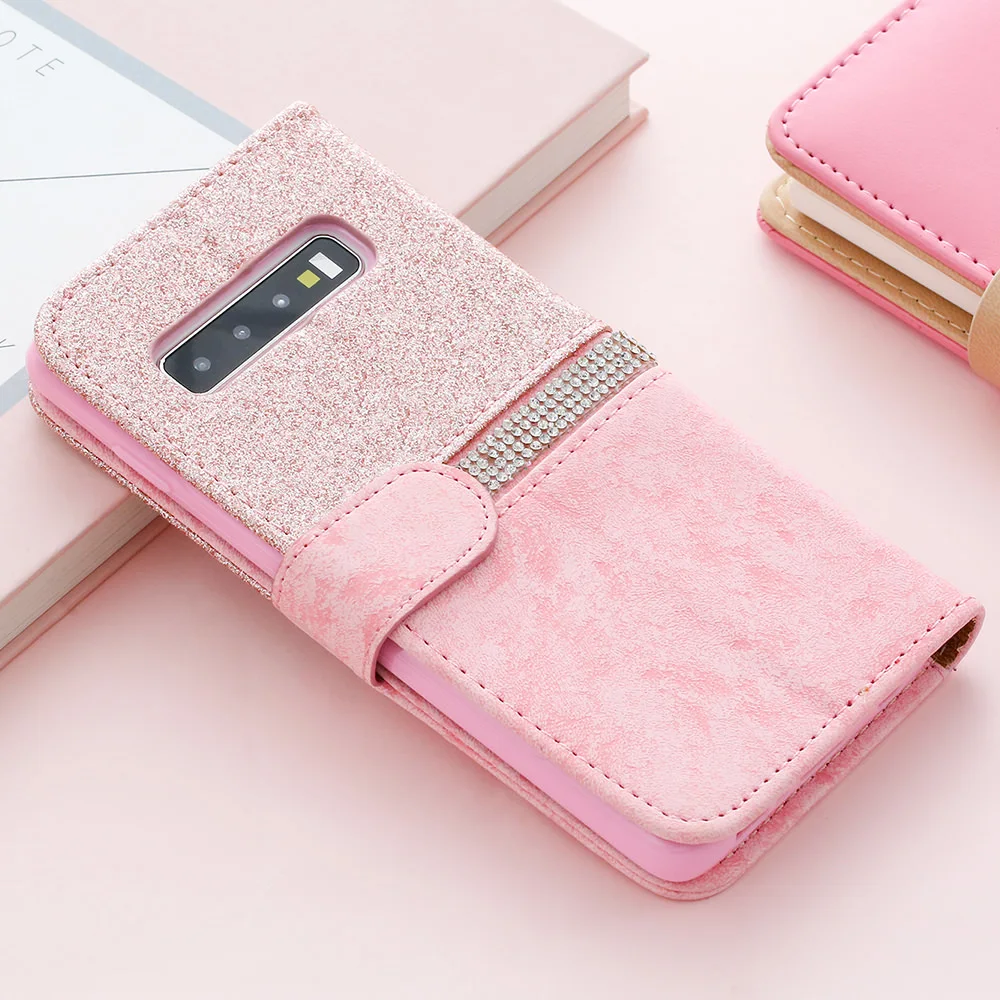 LCHULLE роскошный флип-кошелек из искусственной кожи чехол для samsung S8 S9 S10 Plus S10E S7 Edge блестящий чехол для телефона для Galaxy Note 10 Plus
