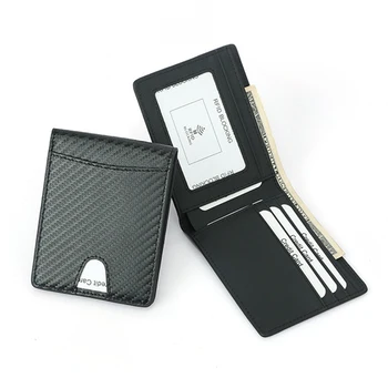 

2020 Ultra Thin Men's Wallet Carbon Fiber Credit Card Holder RFID Blocking Small Short Purse Casual Male Wallet