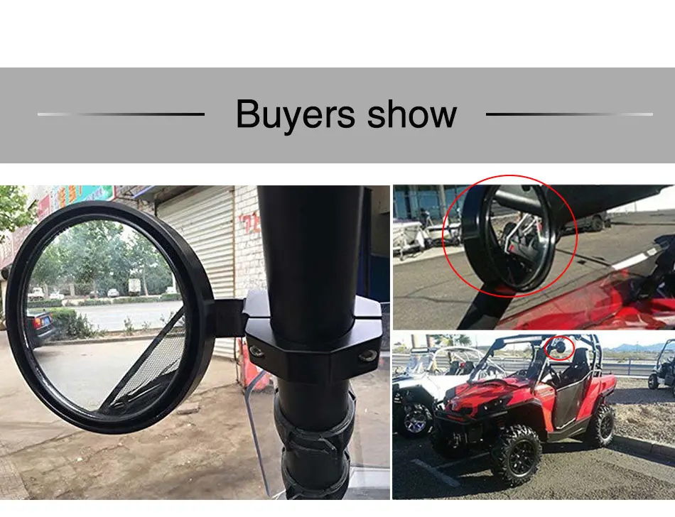 ZS MOTOS алюминиевые 1,7" боковые задние зеркала заднего вида UTV с зажимом для Polaris Rangers RZR 900 XP1000 для Yamaha YXZ1000R