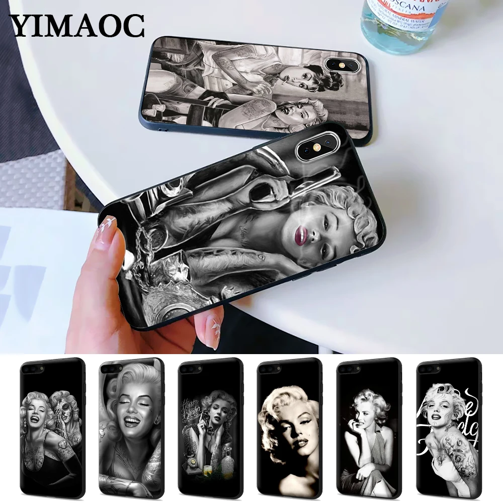 

Marilyn Monroe tattoo Silicone Case for iPhone 5 5S 6 6S Plus 7 8 X XS Max XR