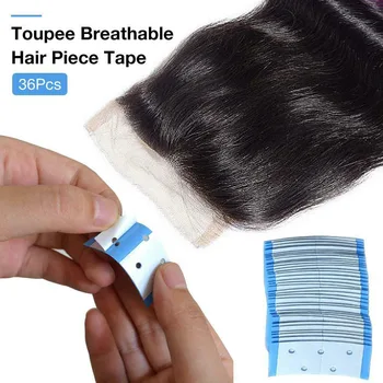 

36pcs Mini Wig Tape Waterproof Double SidedPerforated Breathable Wide Use Adhesive Film Replacement Salon Hair Tool