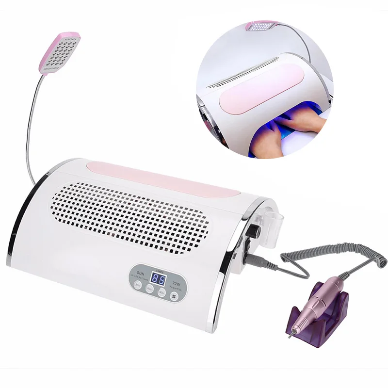 5 in 1 Nail Polishing Machine 30000RPM 18W Nail Dust Vacuum Cleaner 72W LED UV Lamp Manicure Machine ELectric Nail Drill