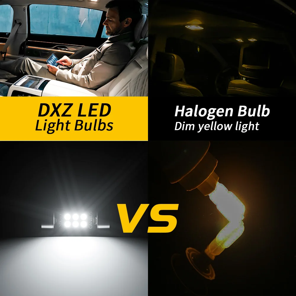 DXZ 100Pcs Festoon-31MM C5W C10W LED Bulbs Canbus 3030 6-SMD NO ERROR Car Interior Map Dome Reading Lights 12V/24V 3W Auto Lamp