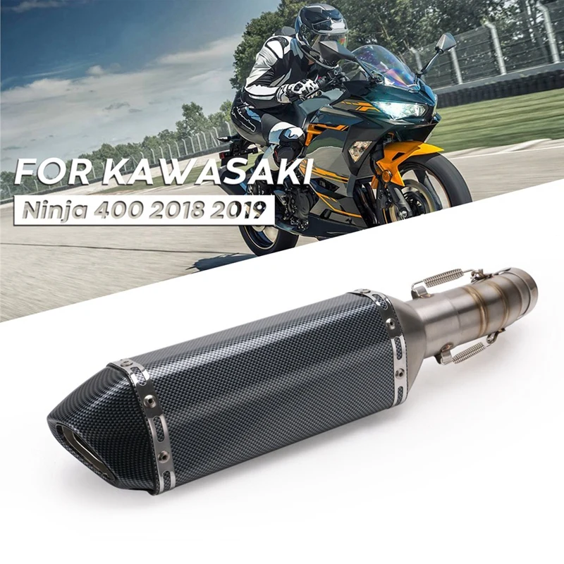 Выхлопная система для мотоцикла, глушитель для Kawasaki Ninja 400 Ninja Z400, средняя труба с выхлопной трубой
