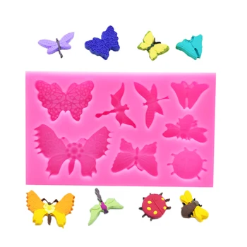 

Butterfly dragonfly beetle fondant silicone mold resin and polymer clay mold cake silicone kitchen baking cooking gadgets