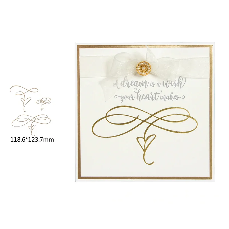 

Hot-selling Glimmer Simple Good-looking Heart Flourishes Hot Foil Plates for Scrapbooking DIY Paper Cards Crafts New 2019
