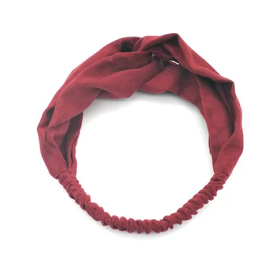 

Trend jewelry in spring and summer 2020 Vintage suede velvet hair band pure color cross elastic headband hair band accessories