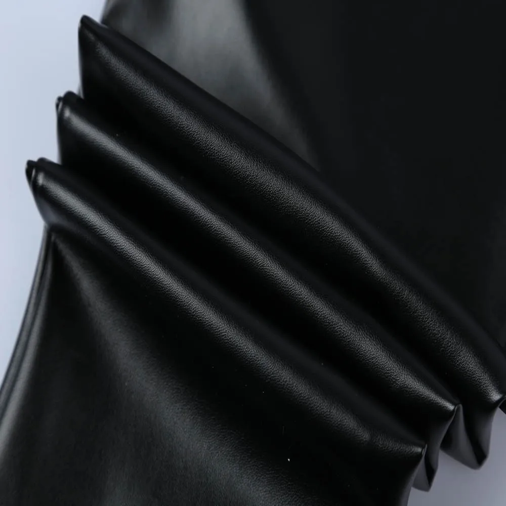 Модные сексуальные женские леггинсы размера плюс с карманами, эластичные брюки из искусственной кожи, обтягивающие леггинсы с высокой талией, черные узкие брюки L42
