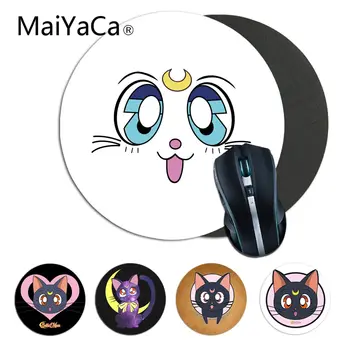 

MaiYaCa Sailor Moon cute cat Rubber PC Gaming mousepad Game Carpet Mouse Pad round mouse Mat Anti Slip gamer Mousepad 22x22cm