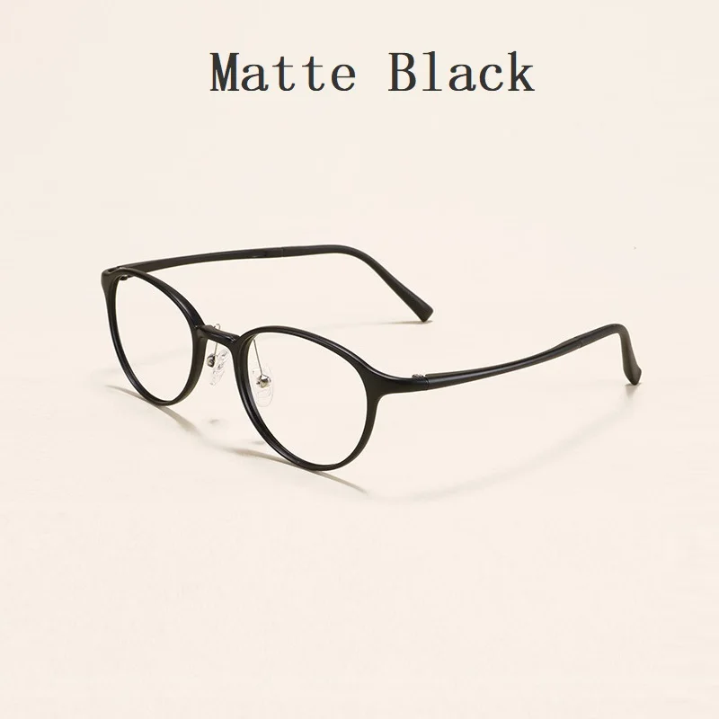 Matte Black Ультра-светильник, вольфрамовые очки из углеродистой стали, женские очки, оправа для мужчин, маленькая круглая оправа, оптическая близорукость, очки по рецепту, новинка - Цвет оправы: Matte Black
