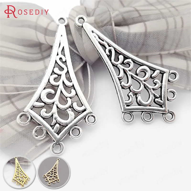 

(B152)20 pieces 46x24mm Antique Silver Zinc Alloy Long Prismatic Earring Connector Charms Jewelry Findings Accessories Wholesale
