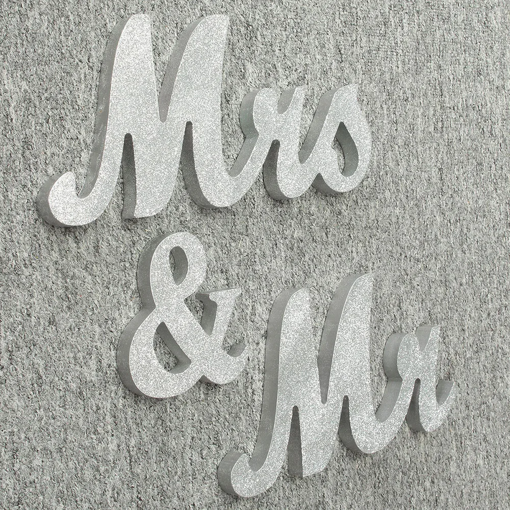 Большой mr. And Mrs Signs Милая Свадебная вечеринка столешница деревянные буквы дисплей