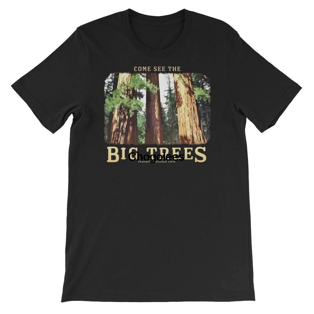 Сувенирная футболка Yosemite Red Wood Sequoias с изображением больших деревьев National Park California
