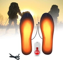 Горячая HG-1 пара USB стельки с подогревом с питанием от сети Электрический нагрев Стельки зимние теплые для ног для кемпинга и пеших прогулок