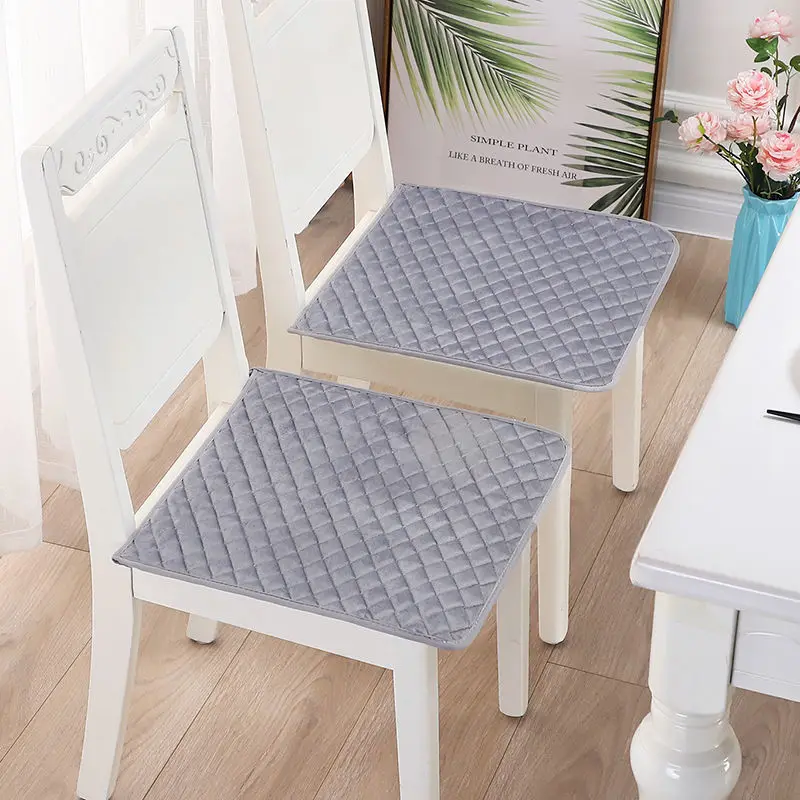 Square Plush Stool Cushions Solid Color Dinning Chair Seat Pad Thicken Soft Office Home Chair Cushions Non-Slip Sit Mat Modern