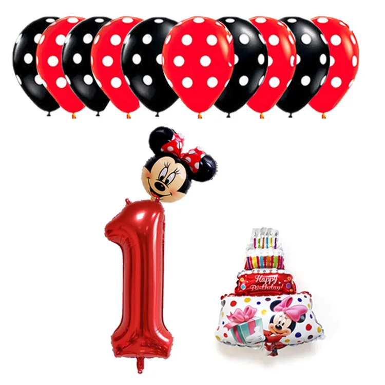 13 шт. воздушный шар с Микки и Минни Маус, 30 дюймов, латексные воздушные шары, торт, детский душ, 1, 2, 3, 4, 5, 6 лет, вечерние мультяшное украшение на день рождения