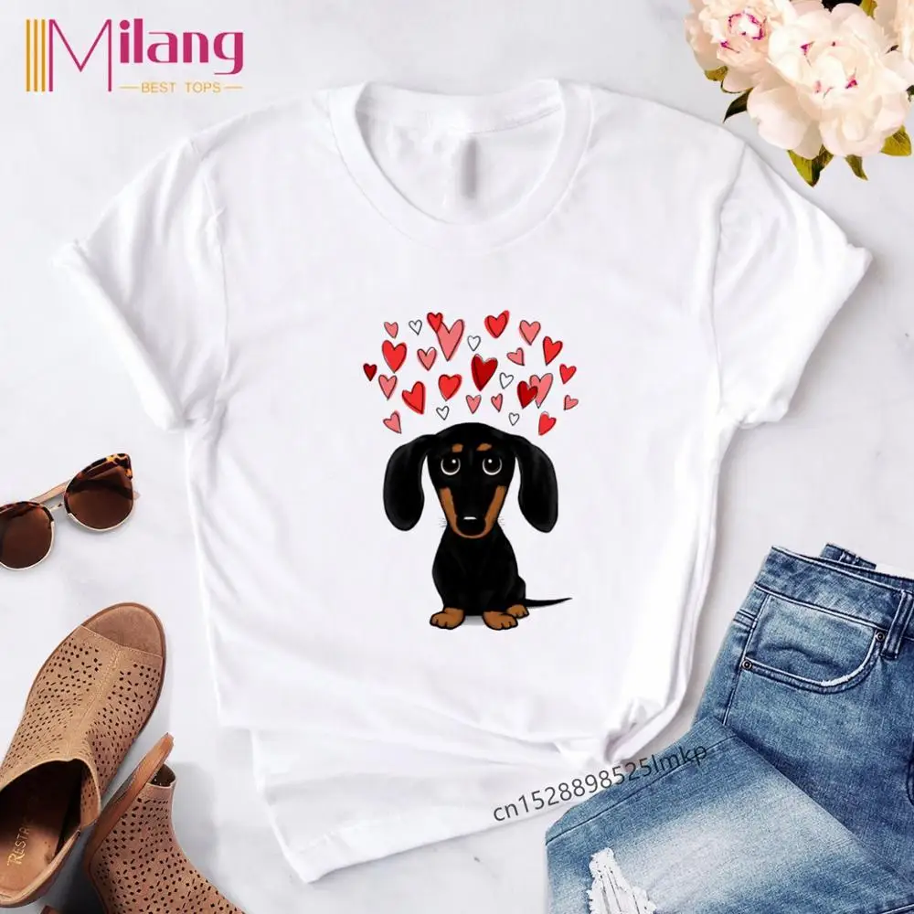 Mujer camiseta de perro kawaii Hipster camisetas de las mujeres camiseta de moda perro gráfico T camisas de manga corta Harajuku ropa de mujer
