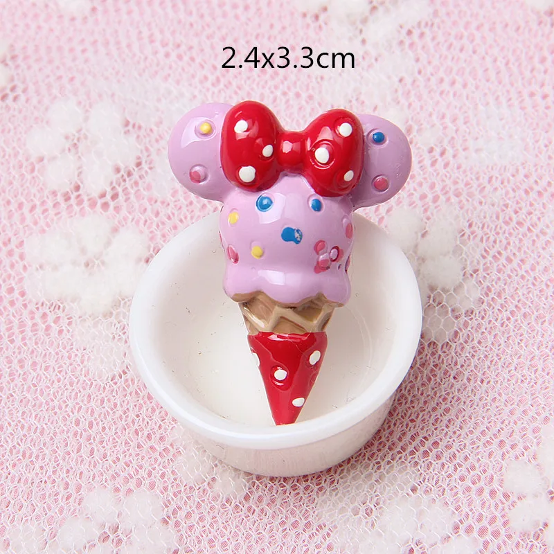 purple ice cream 5 шт. Мультяшные миниатюрные фигурки мороженое Макарон Смола Кабошон Kawaii Имитация ремесла поддельная еда играть Скрапбукинг Декор Сделай Сам - Color: purple ice cream