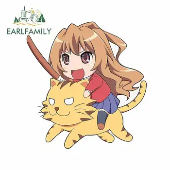 

EARLFAMILY 13cm x 12.2cm For Toradora Fine Decal Laptop Car Stickers Sunscreen Windows Waterproof For JDM SUV RV Decoration