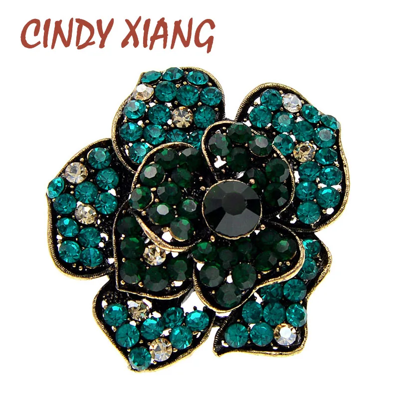 Женские броши в виде цветка камелии CINDY XIANG стразы винтажная модная зимняя брошь