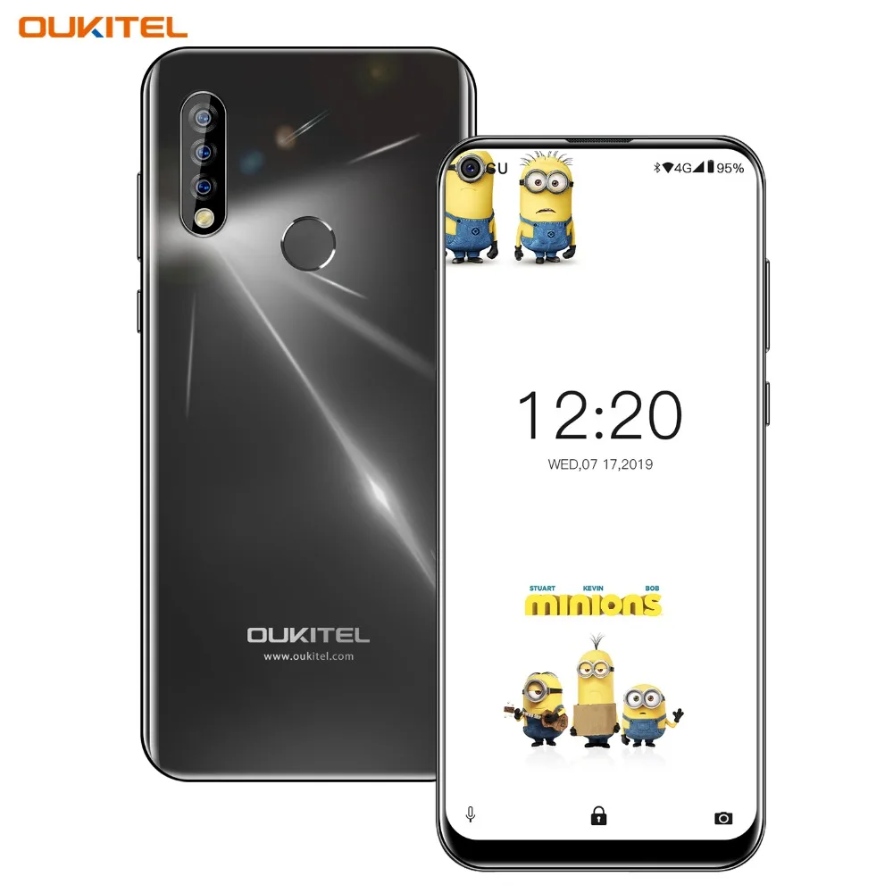 OUKITEL C17 Тройная задняя камера 6,35 дюйма Android 9,0 смартфон MT6763 3 Гб 16 Гб отпечаток пальца для лица ID 3900 мАч мобильный телефон