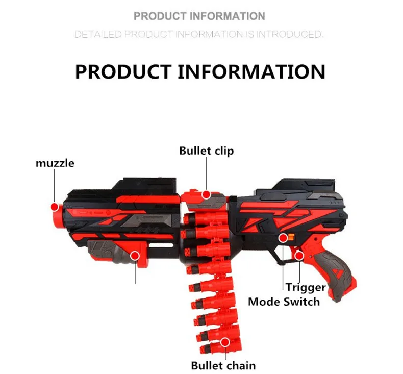 Новая цепь ручной взрыв мягкая пуля пистолет костюм для Nerf пули игрушечный пистолет EVA Дротика бластер игрушка пулемет дети лучший подарок Рождество