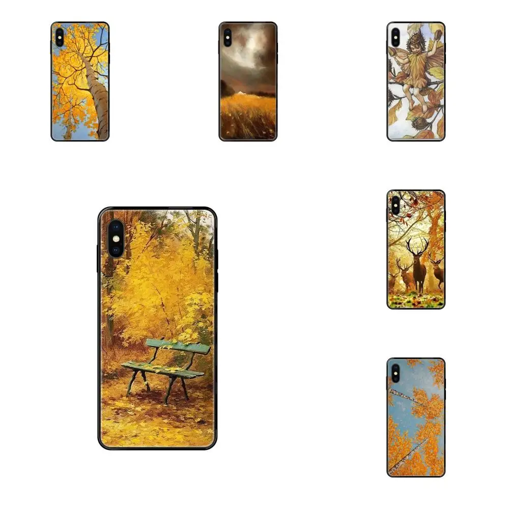 Golden Autumn Oil For Xiaomi Redmi 3S 4X 4A 5 5A 6 6A 7 7A 8 8A 8T 9 9A K20 K30 S2 Y2 Pro Plus Ultra TPU Cell Case | Мобильные
