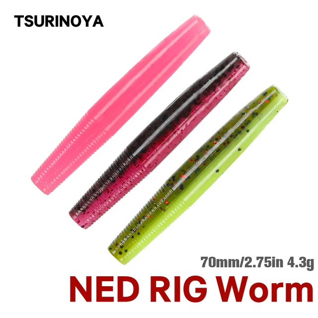 TSURINOYA Stick Worm 4.3g 70mm 10pcs Ned Rig Soft PTR Floating Bait Soft  Fishing Lure