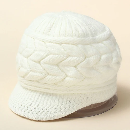 hat Women's Winter Solid Color Warm Knitted Baggy Beret Beanie Hat Slouch Ski Cap