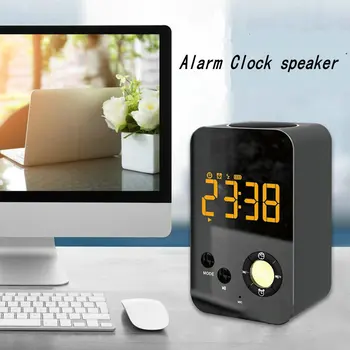 

LED Mirror Alarm Clock Bluetooth Speaker Portable Music Player Subwoofer Wireless Desktop Clock speaker