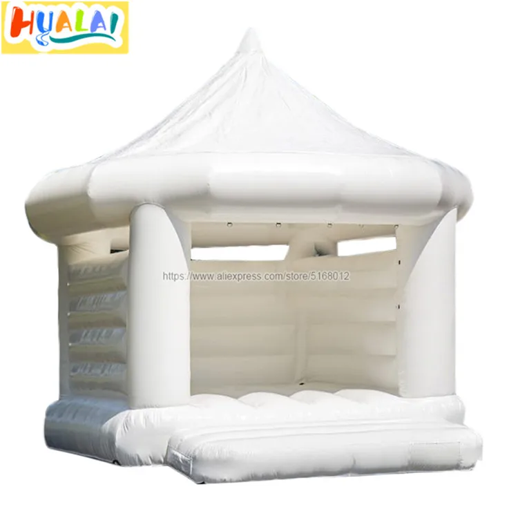

outdoor white inflatable bouncer castle PVC moonwalk jumping house for Wedding birthday party with air blown free shipping