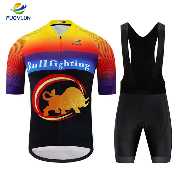 Bib Cycling Set FUQVLUN профессиональная одежда для велоспорта, комплекты для велоспорта, летние мужские комплекты для велоспорта, набор из Джерси для шоссейного велосипеда, Майки для горного велосипеда, одежда для велоспорта - Цвет: Bib Cycling Set