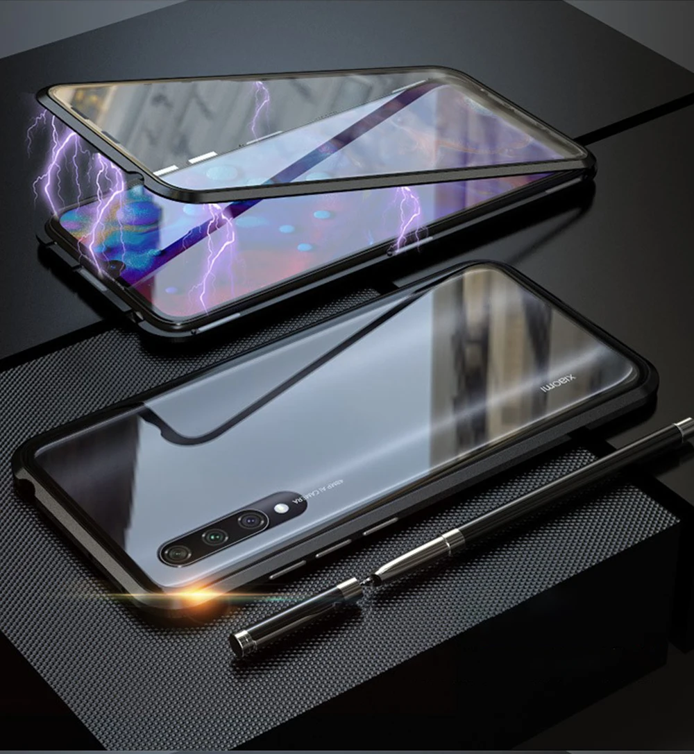 Жесткий Чехол для Xiaomi mi 9 Lite чехол Двусторонняя магнитное закаленное стекло чехол противоударный бампер для спортивной камеры Xiao mi CC9 mi A3 сл