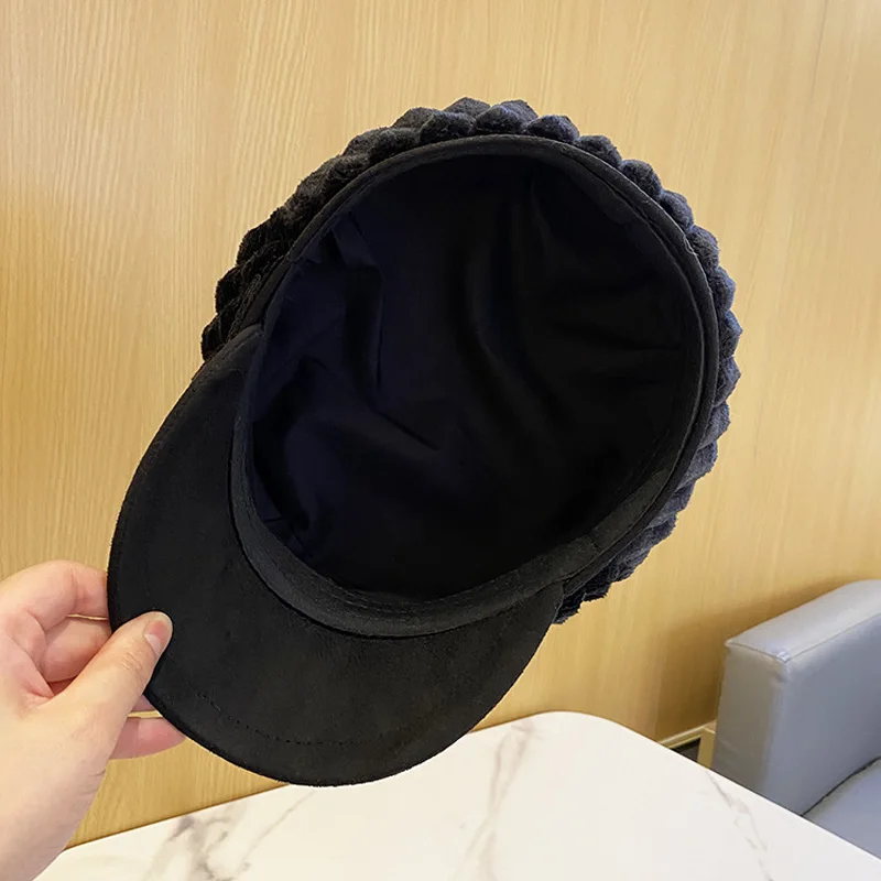 Fashion Women Men Military Hat Spring Autumn Sailor Hats Black Ladies Beret Caps Flat Top Captain Cap Travel Cadet Octagonal Hat