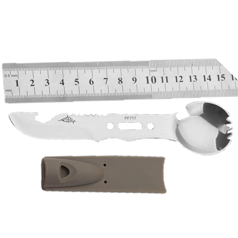 Cookware Spoon Fork Bottle Opener Portable Multifunctional Camping Tool Safety & Survival Durable Stainless Steel Survival kit