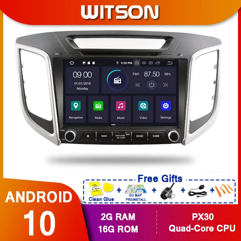 Автомобильный DVD плеер WITSON Android 10 Восьмиядерный процессор PX5 IPS экран для HYUNDAI CRETA