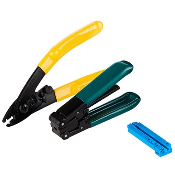 

FTTH Splice Fiber Optic Tool Kits Covered Wire Fibre Stripping + Fiber Optic Stripping Tool +Fixed Length Track 3 in 1