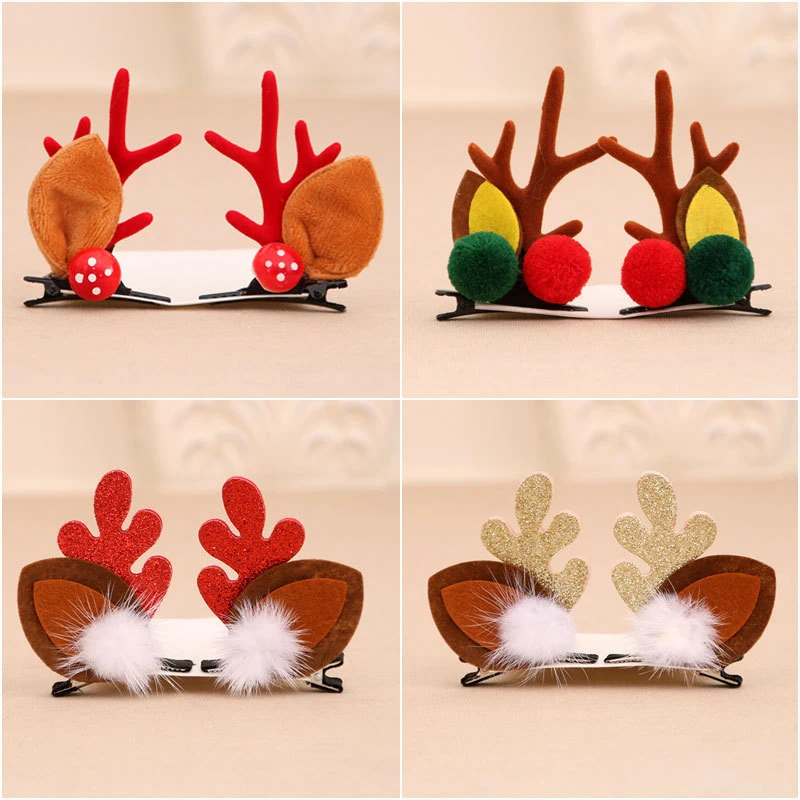 Christmas Headdress/Antler Hairpin/Mink Hair Clip/Kids Gift/Mushroom Hairpin/Christmas Decoration/Christmas Head Buckle