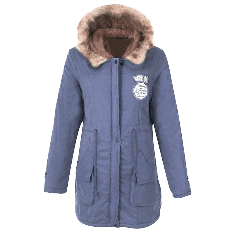 Blue2 Style 2 Роскошная осенне-зимняя парка с капюшоном, теплые женские куртки с плюшевой подкладкой, на молнии, с искусственным мехом, с капюшоном, бархатная верхняя одежда, женское плотное флисовое пальто - Цвет: Blue2 Style 2