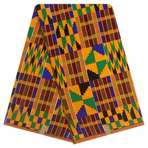 Африка Анкара принты kente Ткань Гарантированная настоящий голландский воск хлопок высокое качество Африка швейная ткань для вечернего платья 6 ярдов - Цвет: Blue