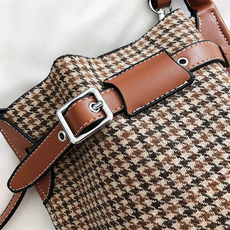 Wallike Designer Bags Brand Women Bags Leather Bucket Bag Single-Shoulder Crossbody Bags For Women Sac A Main Femme Black