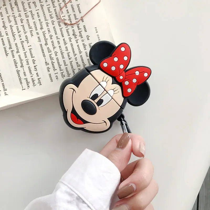 Микки Минни наушники в форме мыши чехол для Airpods 1 2 Чехол Силиконовый мягкий Bluetooth чехол для наушников чехол Airpods 1 2 зарядная коробка