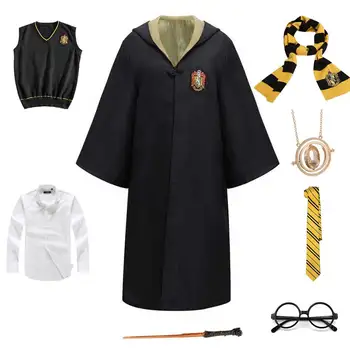 

Hufflepuff Robe Cloak Hermione Granger Costume For Children Men Women Magic School Uniform Wizard Cosplay Halloween Costume