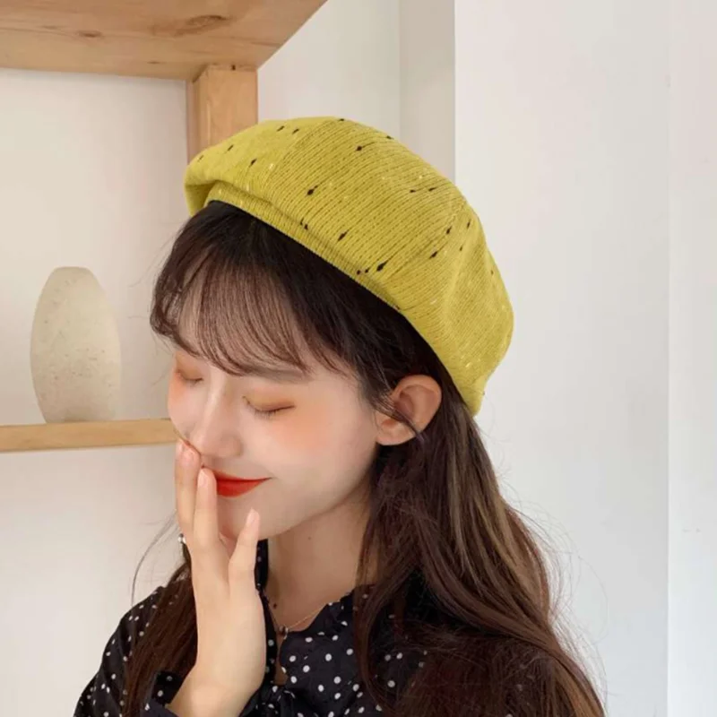 SUOGRY восьмиугольная художница береты шапки французский художник Берет для женщин Женская Зимняя мода черный