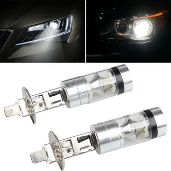 

2pcs LED Headlight Parts H1 100W 12-24V 20-SMD Fog Driving Replacement