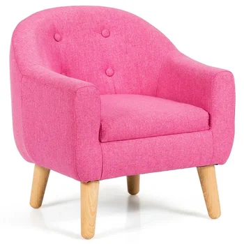 

Toddler Child Leisure Comfortable Cute Single Sofa Durable Linen Eucalyptus Wood Kid Sofa Chair Comfortable Sponge Seat HW61182