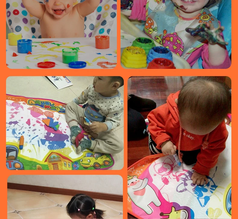 100*70 Big Size Magic Water Drawing Mat with Pens ocean Stamps Painting Board Painting Doodle Mat Educational Toys for Kids Baby