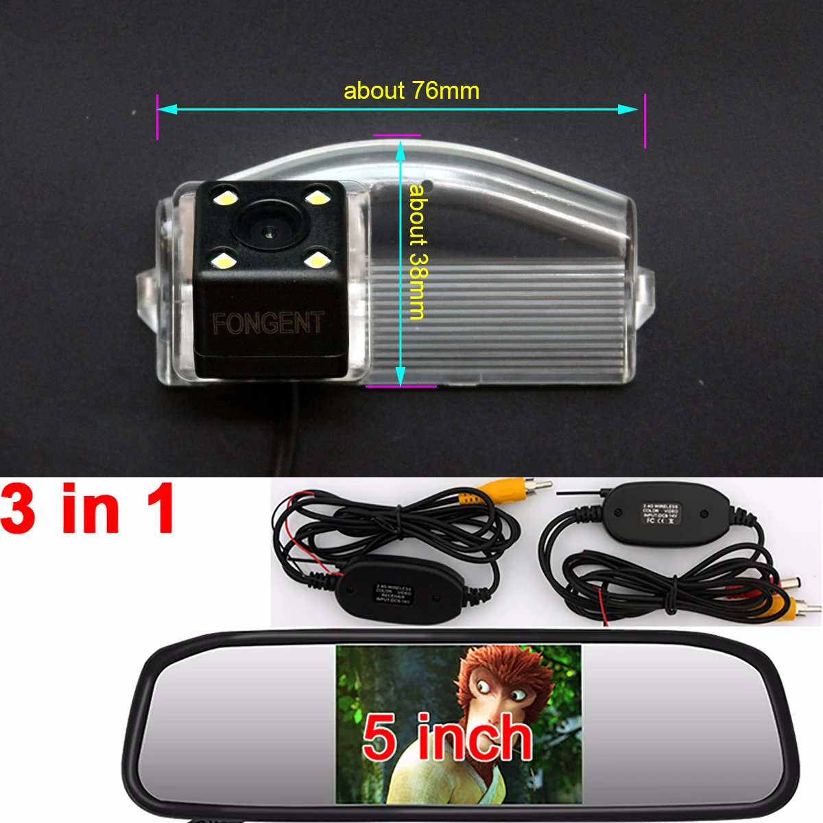 

for Mazda 2 \ 3 2004 2005 2006 2007 2008 2009 2010 2011 2012 2013 Sport rear view parking backup reverse Wireless camera monitor